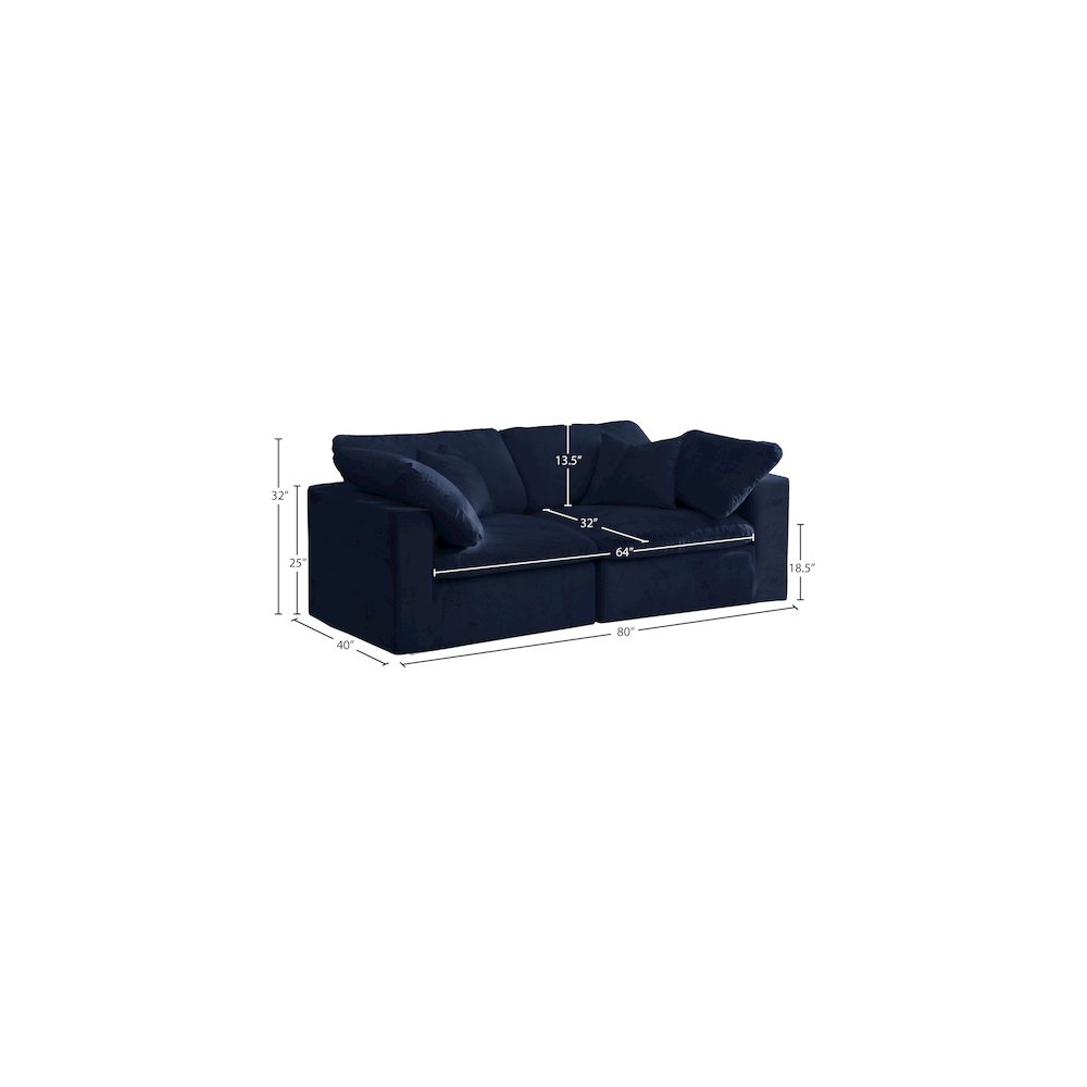 Cozy Navy Velvet Comfort Modular Sofa
