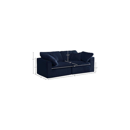 Cozy Navy Velvet Comfort Modular Sofa
