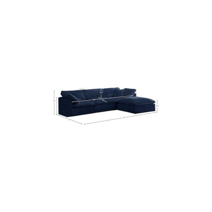 Cozy Navy Velvet Comfort Modular Sectional