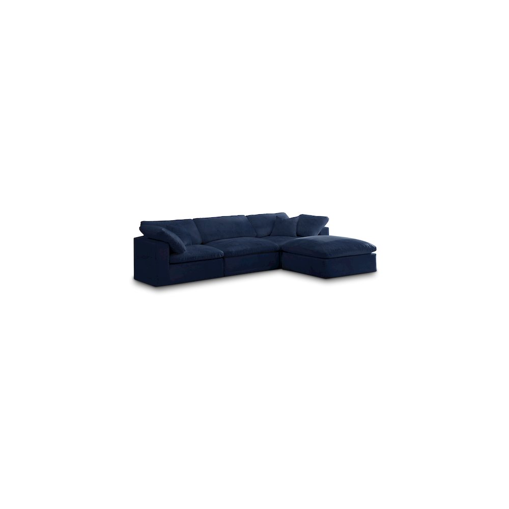 Cozy Navy Velvet Comfort Modular Sectional
