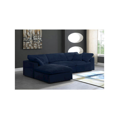 Cozy Navy Velvet Comfort Modular Sectional