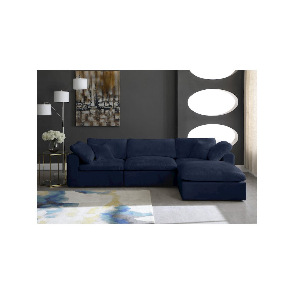 Cozy Navy Velvet Comfort Modular Sectional