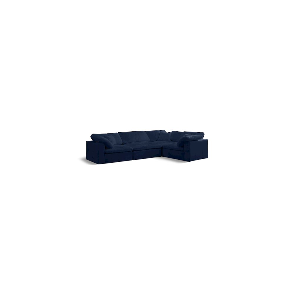 Cozy Navy Velvet Modular Sectional