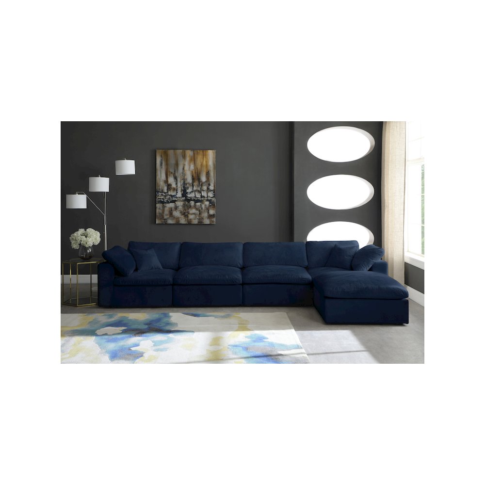 Cozy Navy Velvet Comfort Modular Sectional