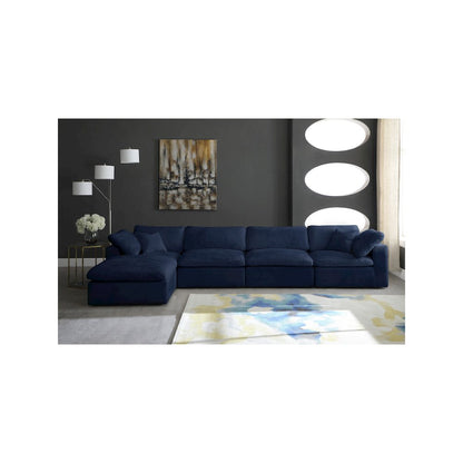 Cozy Navy Velvet Comfort Modular Sectional