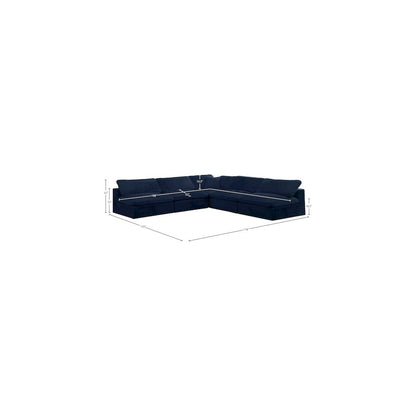 Cozy Navy Velvet Comfort Modular Sectional