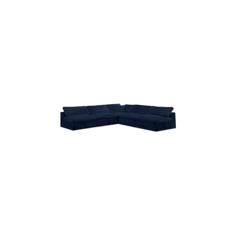 Cozy Navy Velvet Comfort Modular Sectional