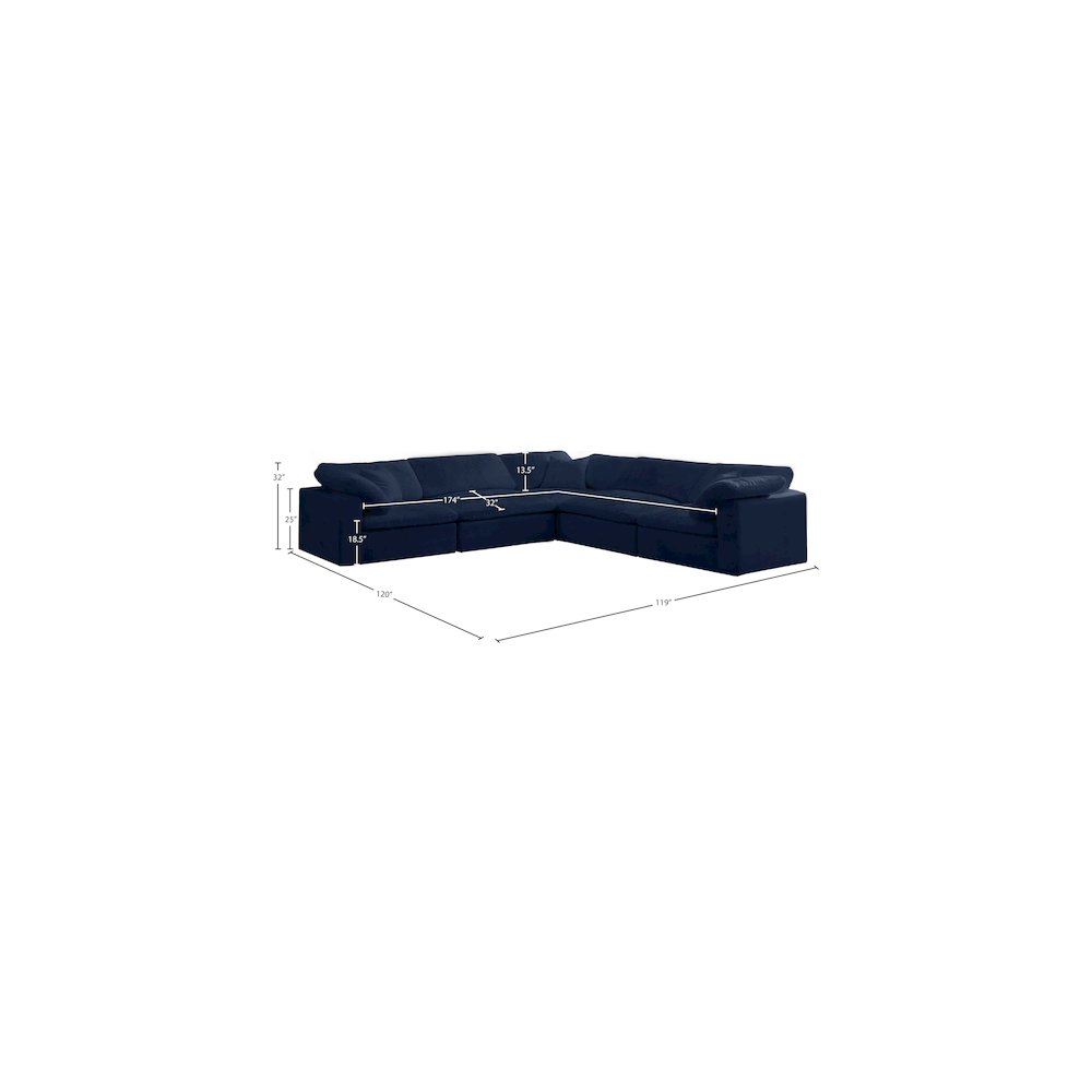 Cozy Navy Velvet Comfort Modular Sectional