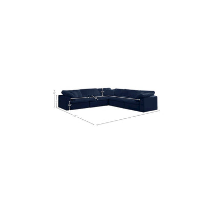 Cozy Navy Velvet Comfort Modular Sectional