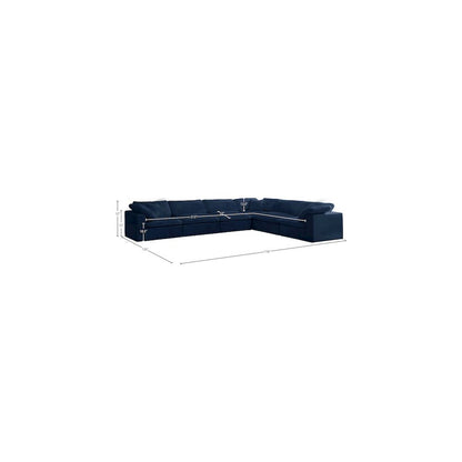 Cozy Navy Velvet Comfort Modular Sectional