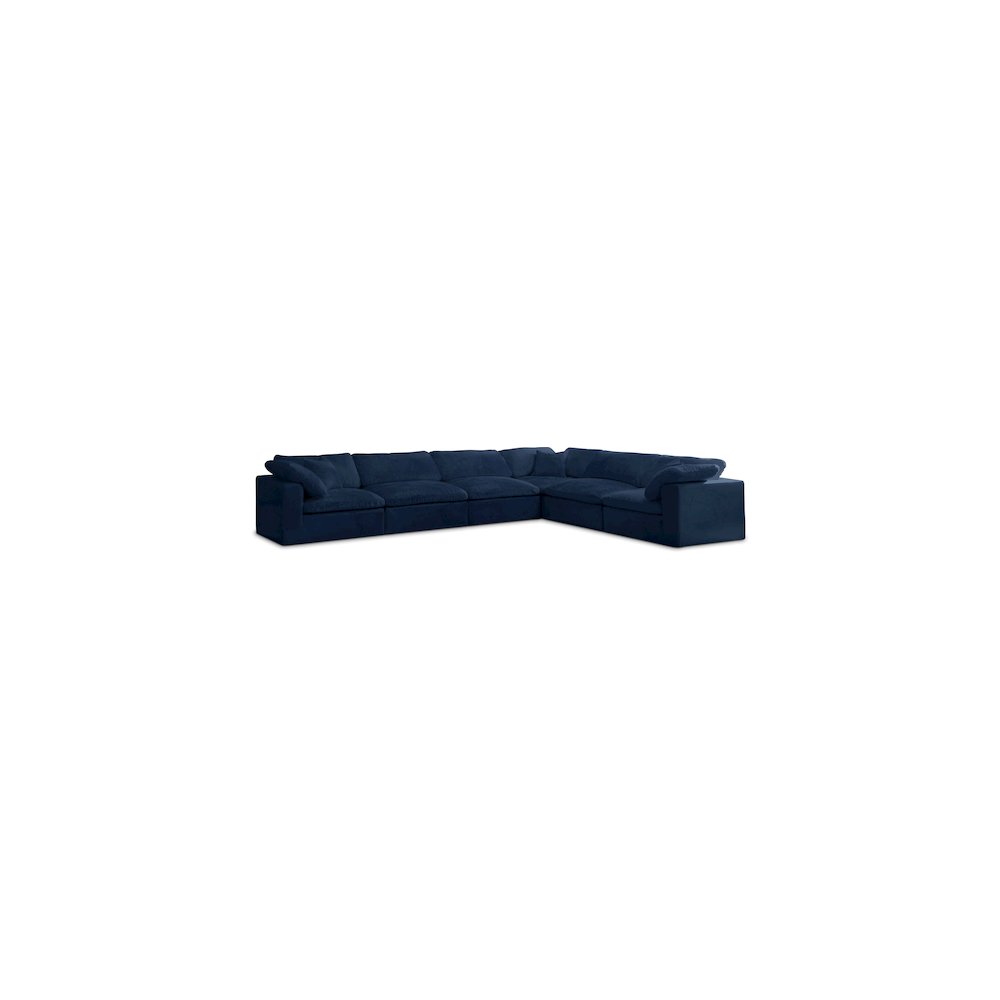 Cozy Navy Velvet Comfort Modular Sectional
