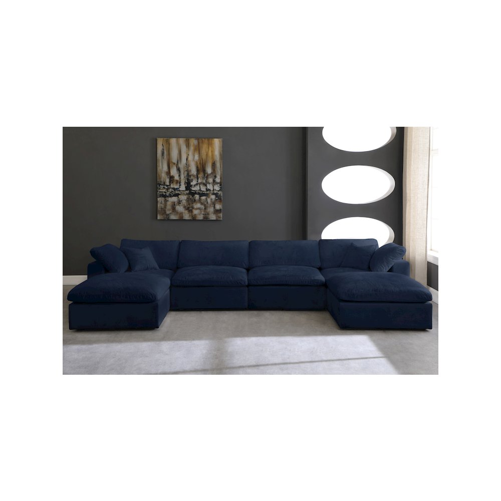 Cozy Navy Velvet Comfort Modular Sectional