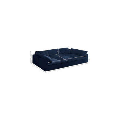 Cozy Navy Velvet Comfort Modular Sectional