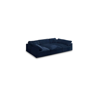 Cozy Navy Velvet Comfort Modular Sectional