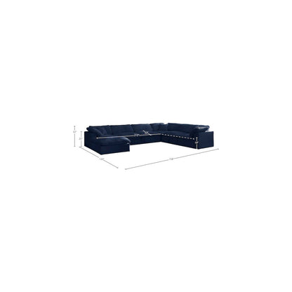 Cozy Navy Velvet Comfort Modular Sectional