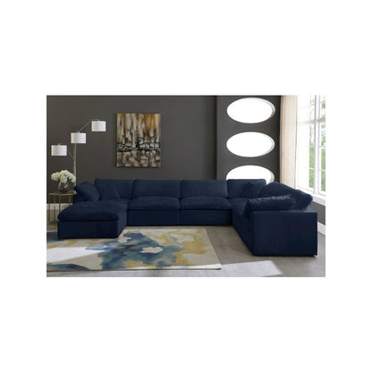Cozy Navy Velvet Comfort Modular Sectional