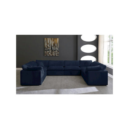 Cozy Navy Velvet Comfort Modular Sectional