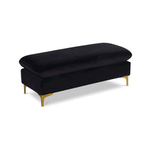 Naomi Black Velvet Ottoman
