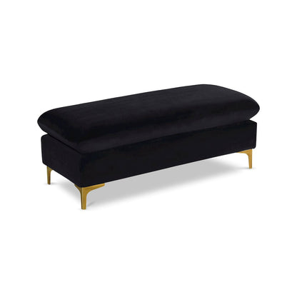 Naomi Black Velvet Ottoman