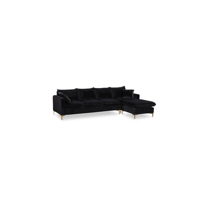 Naomi Black Velvet 2pc. Reversible Sectional