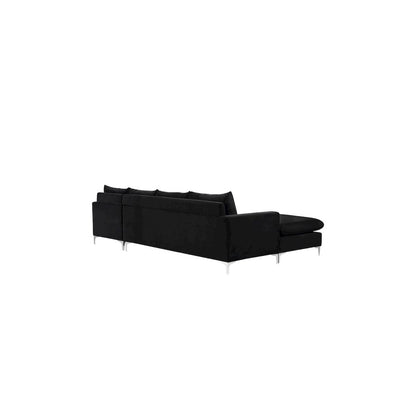 Naomi Black Velvet 2pc. Reversible Sectional