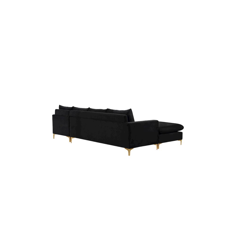 Naomi Black Velvet 2pc. Reversible Sectional