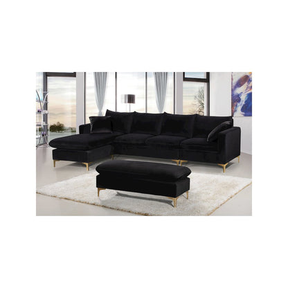 Naomi Black Velvet 2pc. Reversible Sectional