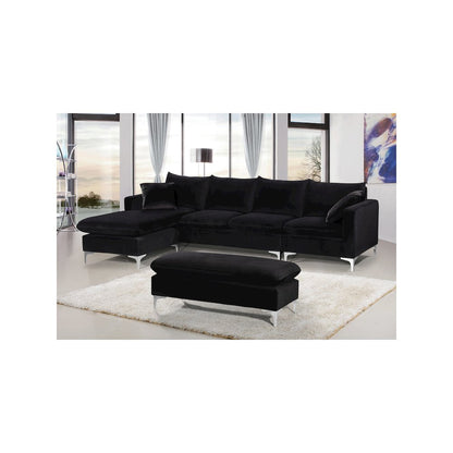 Naomi Black Velvet 2pc. Reversible Sectional