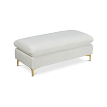 Naomi Cream Velvet Ottoman
