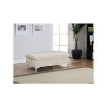 Naomi Cream Velvet Ottoman