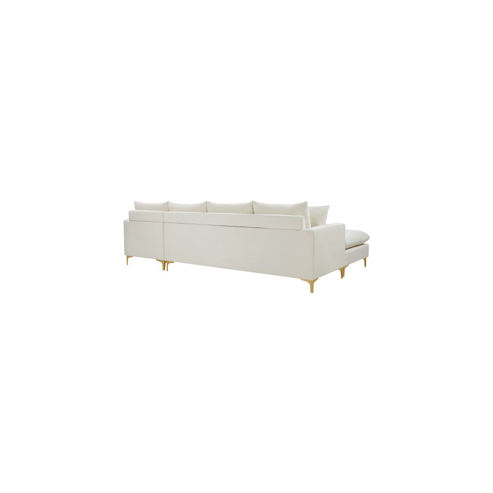 Naomi Cream Velvet 2pc. Reversible Sectional
