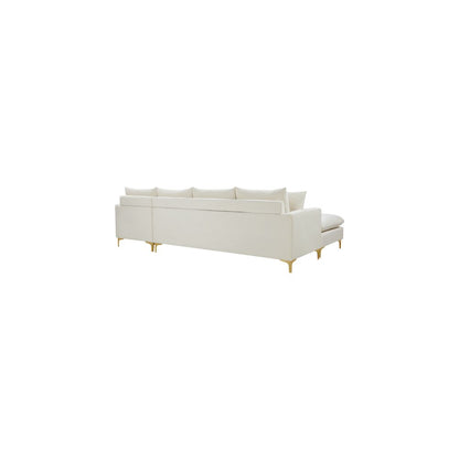 Naomi Cream Velvet 2pc. Reversible Sectional