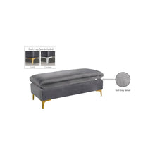 Naomi Grey Velvet Ottoman