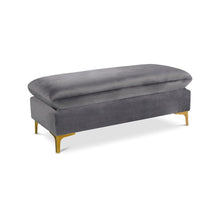 Naomi Grey Velvet Ottoman