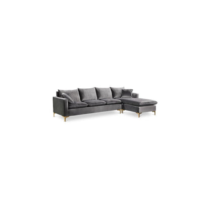 Naomi Grey Velvet 2pc. Reversible Sectional