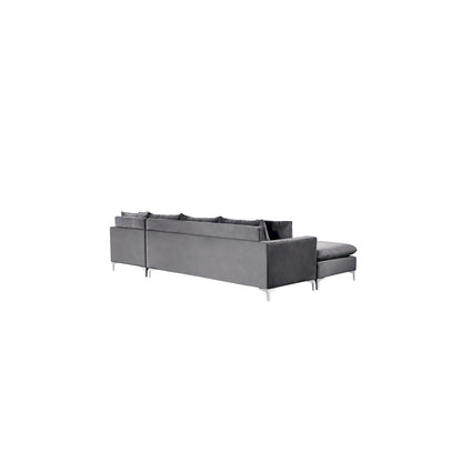 Naomi Grey Velvet 2pc. Reversible Sectional