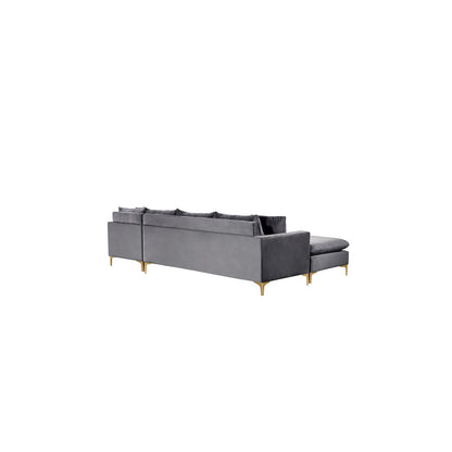 Naomi Grey Velvet 2pc. Reversible Sectional