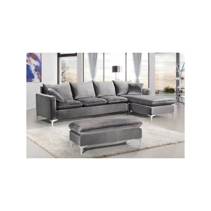 Naomi Grey Velvet 2pc. Reversible Sectional