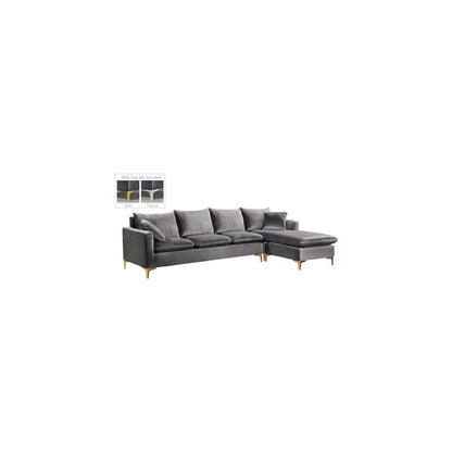 Naomi Grey Velvet 2pc. Reversible Sectional