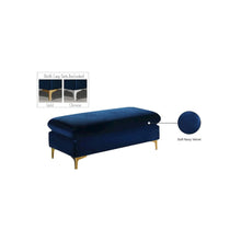 Naomi Navy Velvet Ottoman