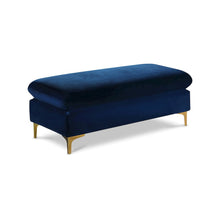 Naomi Navy Velvet Ottoman
