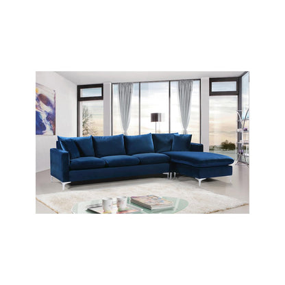 Naomi Navy Velvet 2pc. Reversible Sectional
