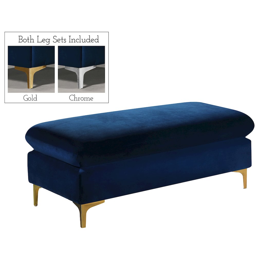 Naomi Navy Velvet 2pc. Reversible Sectional