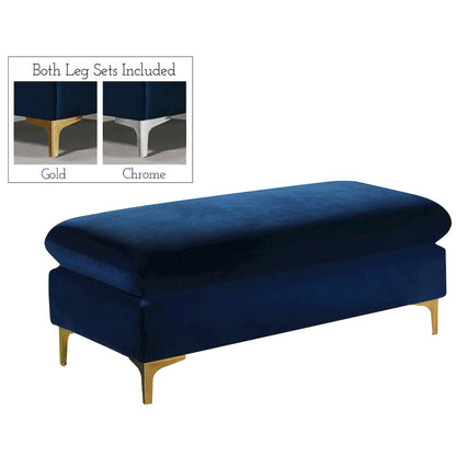 Naomi Navy Velvet 2pc. Reversible Sectional