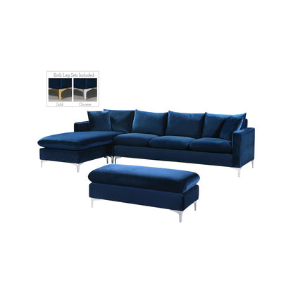 Naomi Navy Velvet 2pc. Reversible Sectional
