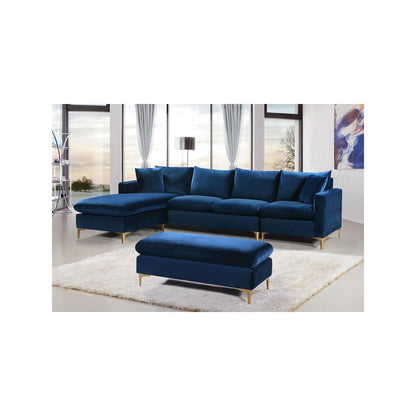 Naomi Navy Velvet 2pc. Reversible Sectional
