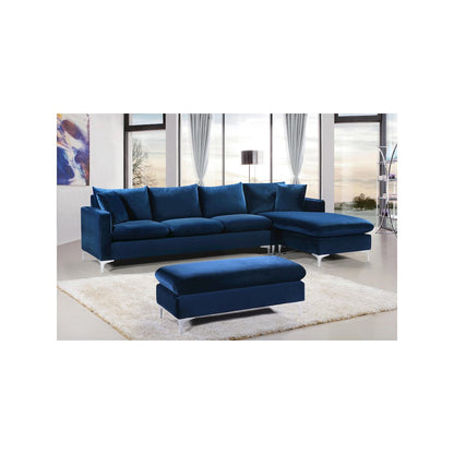 Naomi Navy Velvet 2pc. Reversible Sectional