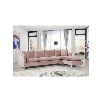 Naomi Pink Velvet 2pc. Reversible Sectional
