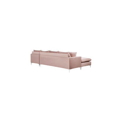 Naomi Pink Velvet 2pc. Reversible Sectional