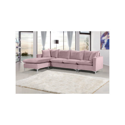 Naomi Pink Velvet 2pc. Reversible Sectional